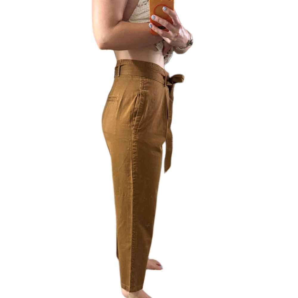 Free people 100% cotton high waisted paper bag tie trouser Tan Women's Pants 6